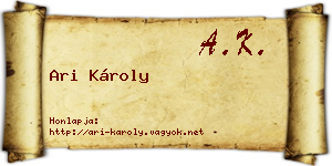 Ari Károly névjegykártya