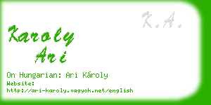 karoly ari business card