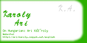 karoly ari business card